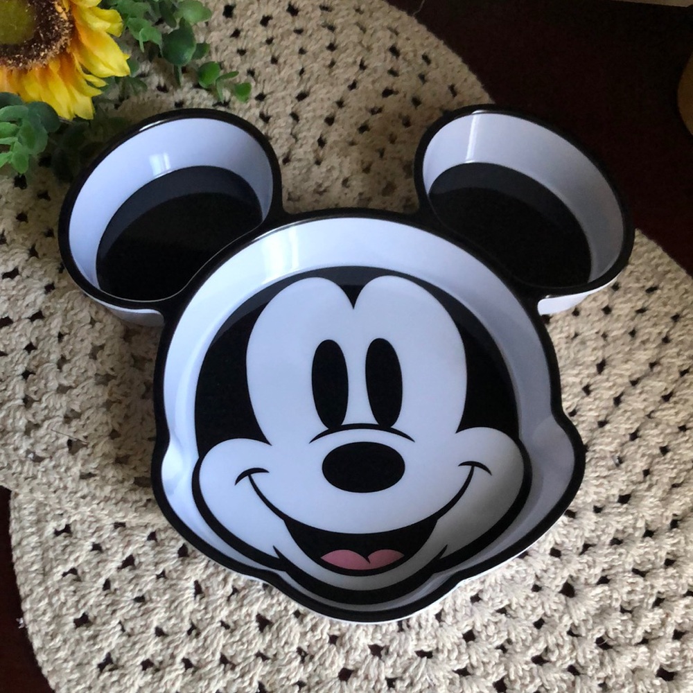 Mickey Mouse Shaped Serving Tray Dish - Black & White